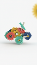 Inventor blocks gear kit with moving parts