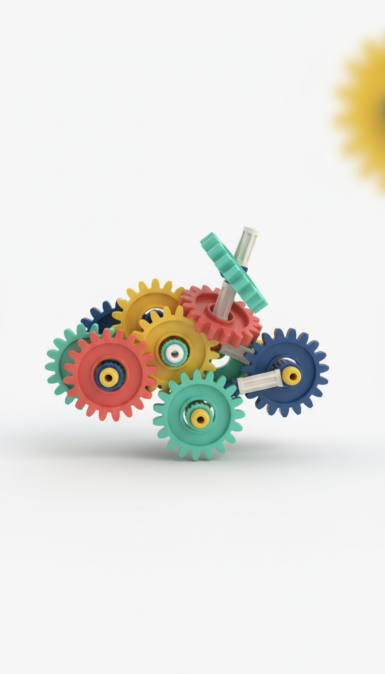 Inventor blocks gear kit with moving parts